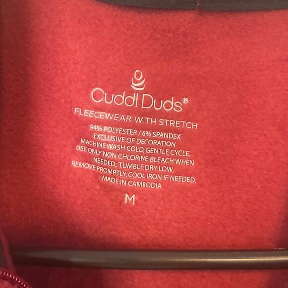 NWOT Cuddl Duds Women’s Full Zip Fleece Vest Red Size M Cranberry Stretch Soft - Picture 5 of 7